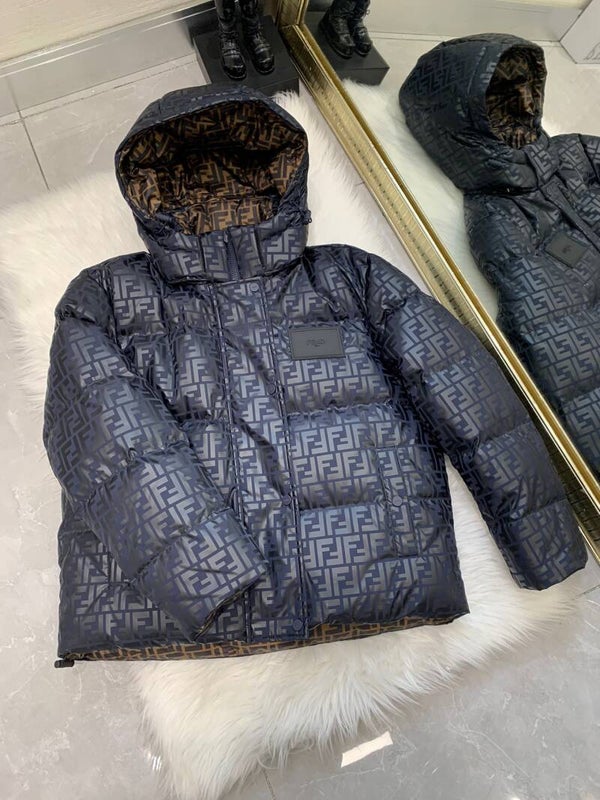 F/Ndi Women's Blue Short Reversible Down Jacket