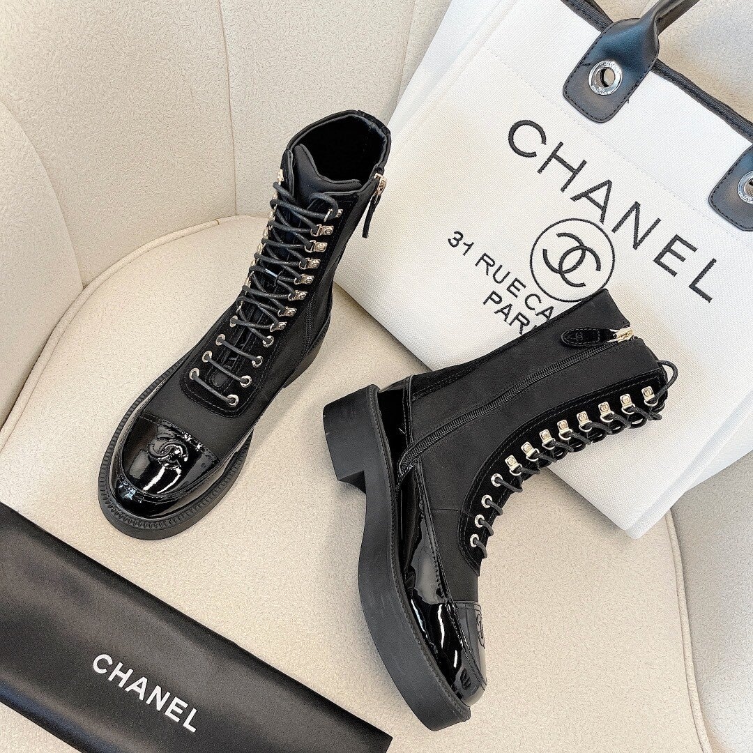 Chanel motorcycle boots