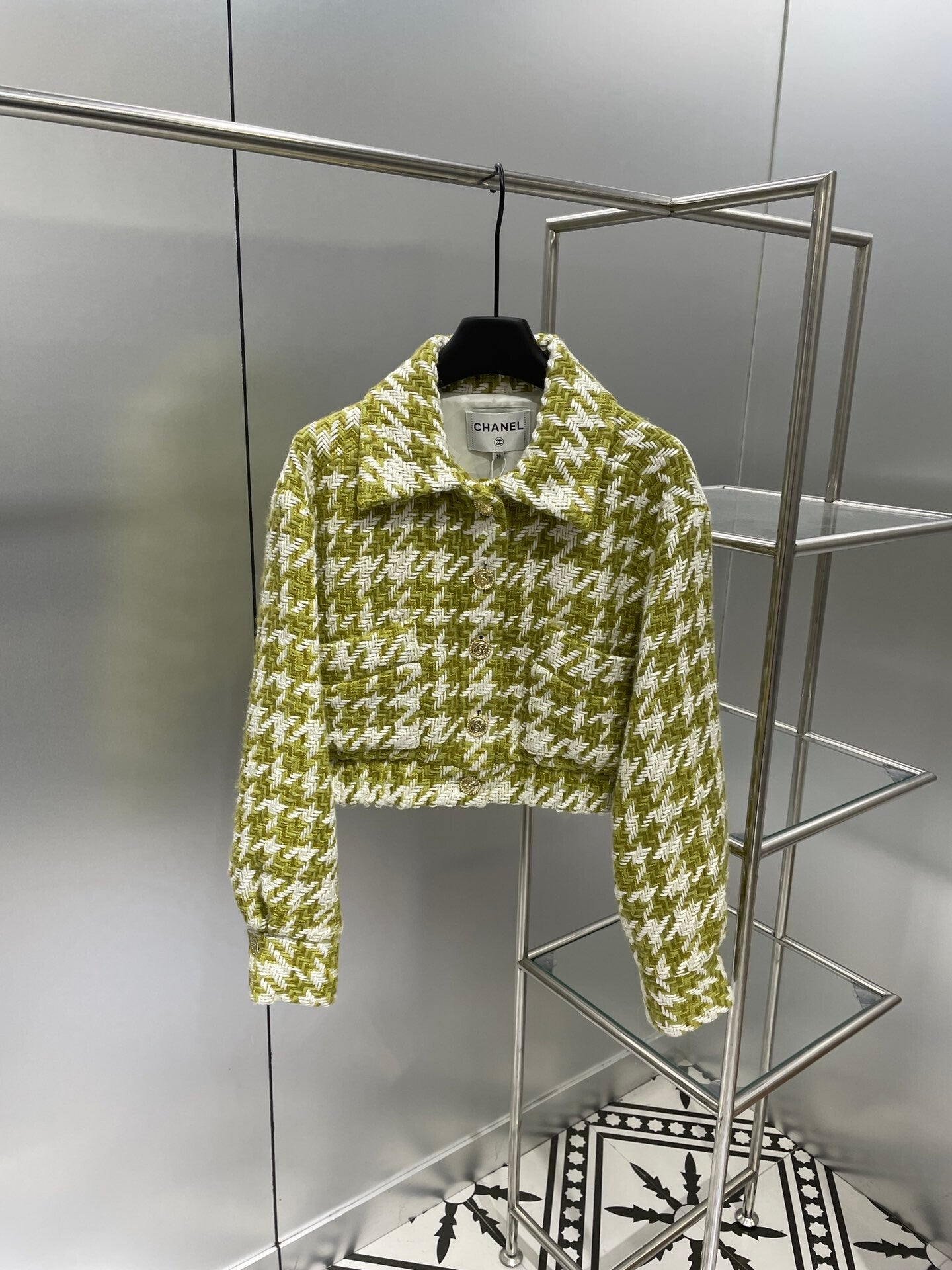 Green wool tweed soft