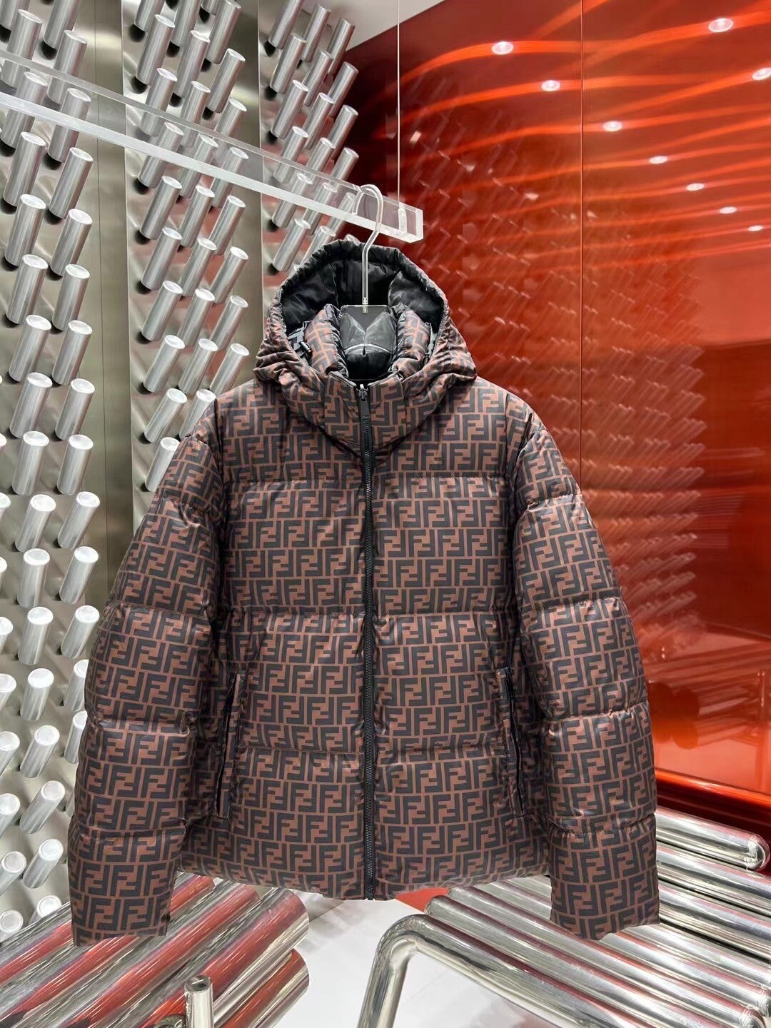 F//NDI 2023 Autumn and Winter New Style Double-sided Down Jacket