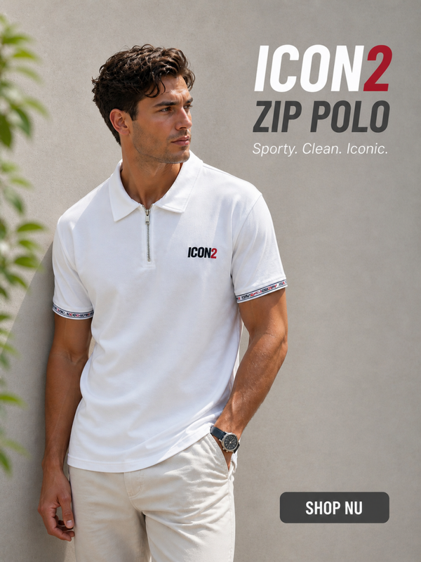 Icon polo zip wit