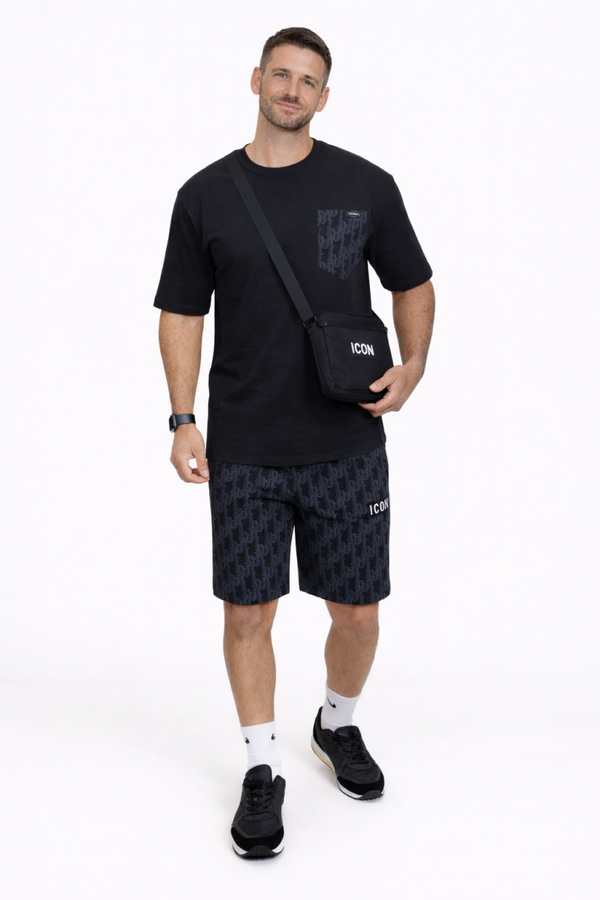 tshirt en korte broek icon zomer setje inclusief tasje tx1273-1