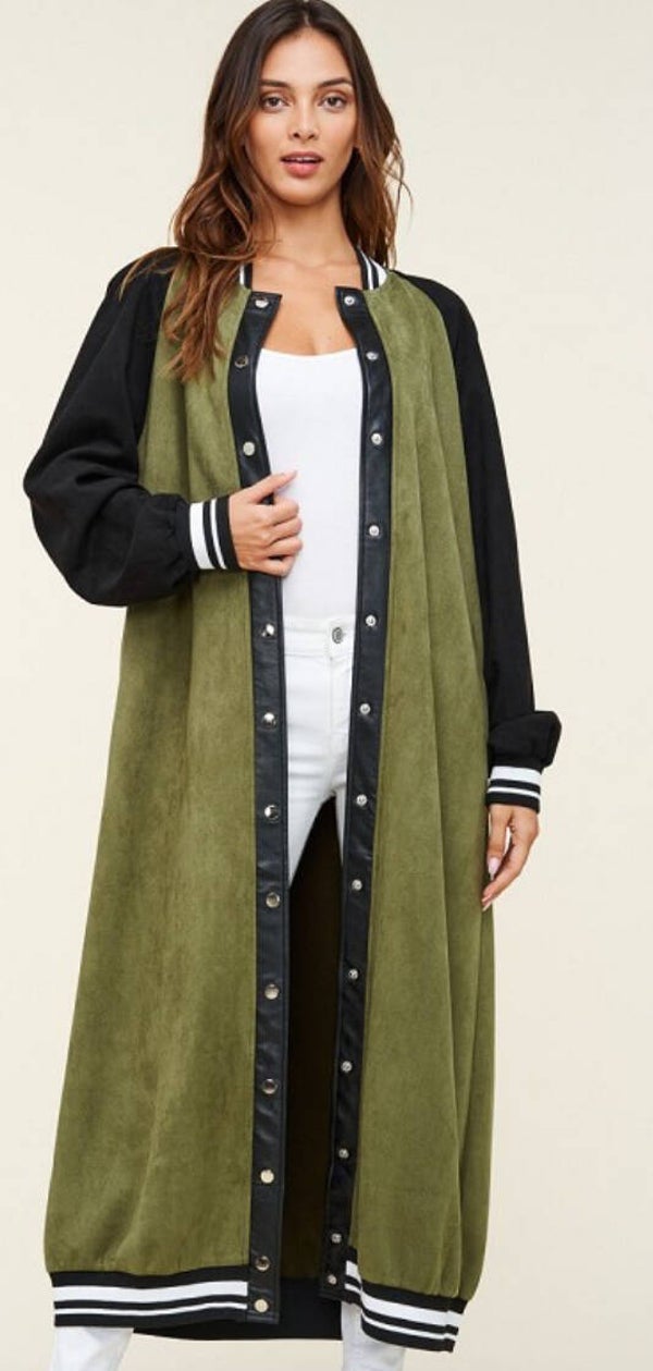 Maxi Faux Suede Jacket