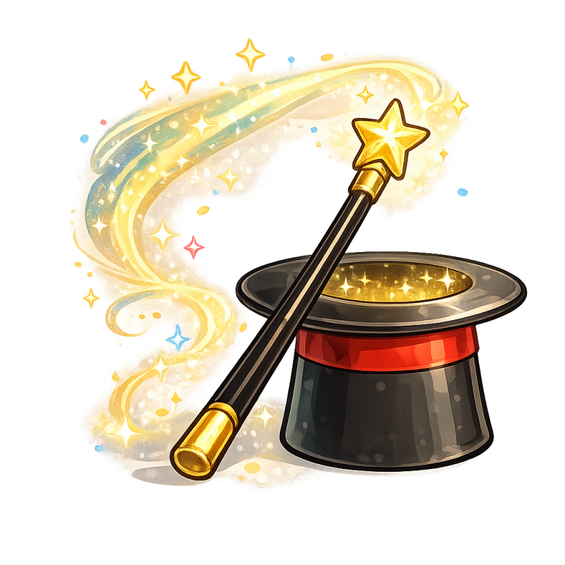 kids watching an interactive magic show at a birthday party