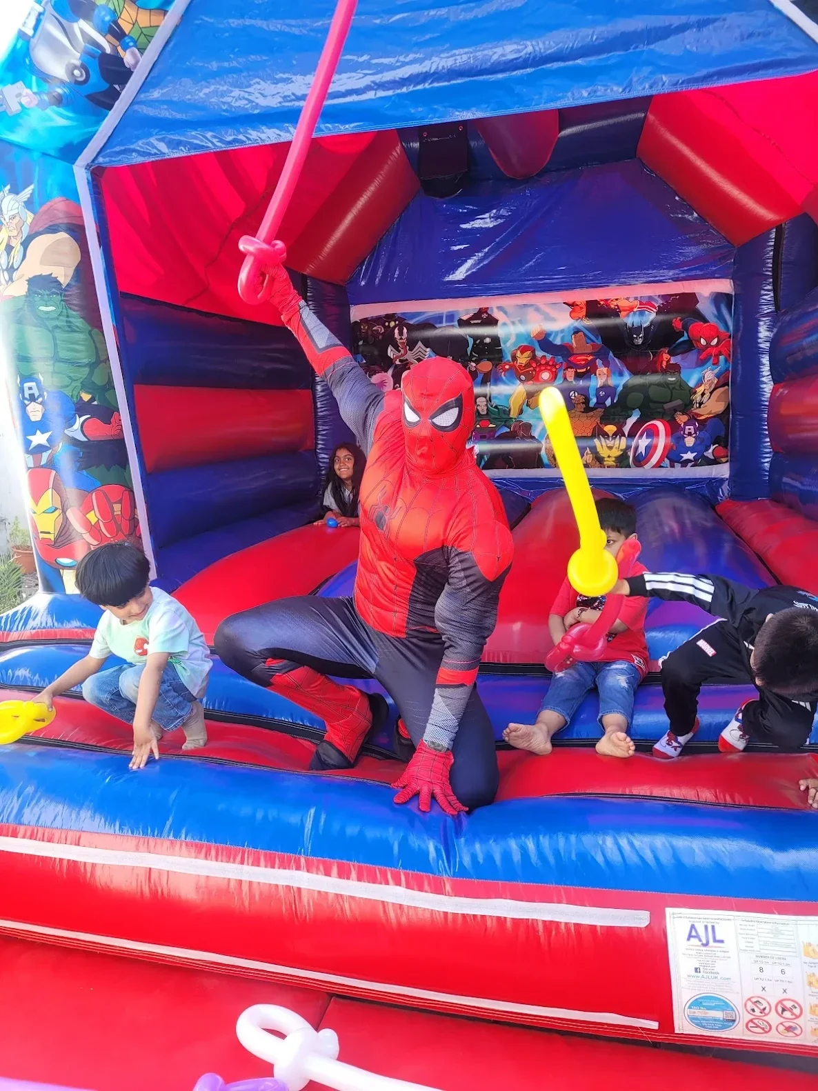 Spiderman themed children’s dance party entertainer in London