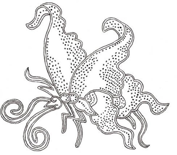 SW N07030/58 Batik vlinder