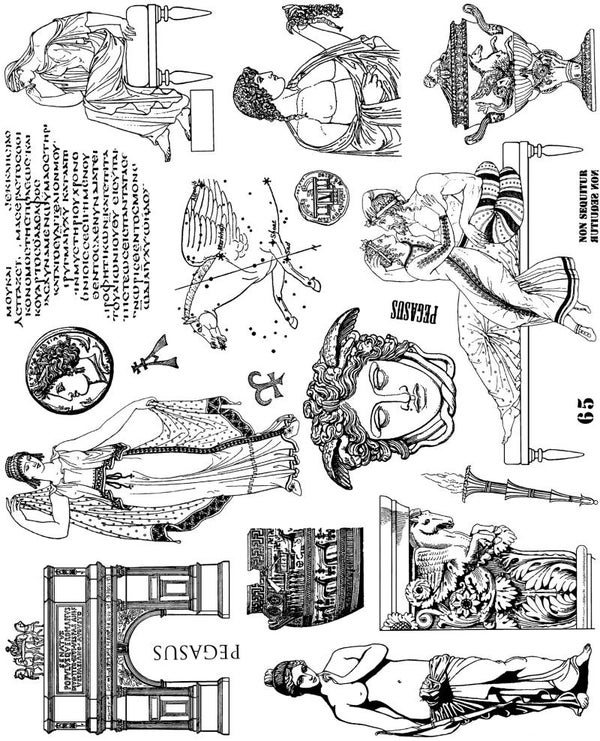 NSPL065 Plate 065 Pegasus and other Greek collage elements