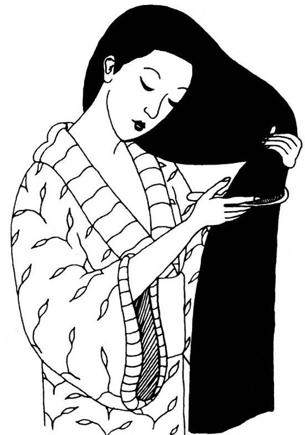 NS Q8901 Long black hair