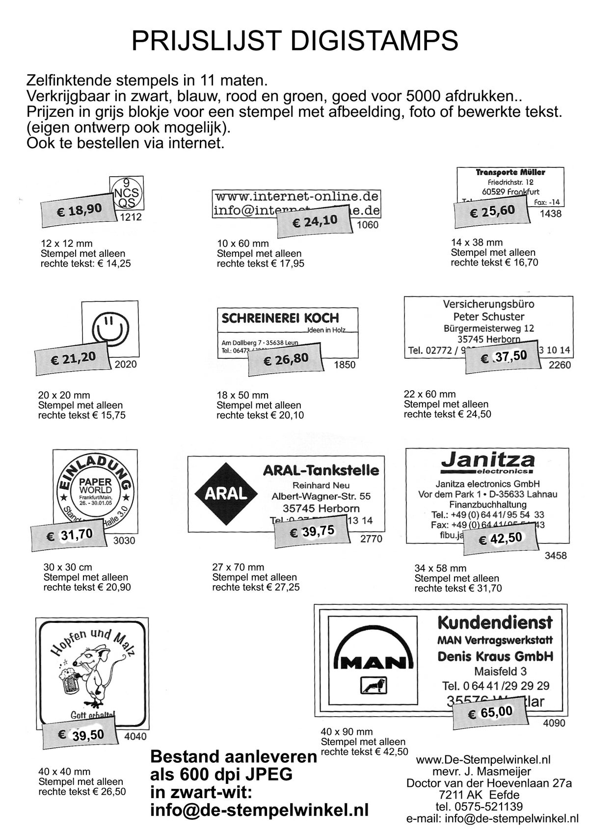 Bedrijfsstempel, Stempel, Kantoorstempels, Datumstempel ... - Stempels maken voor bedrijven, zelfstandigen via Trodatshop.be thumbnail