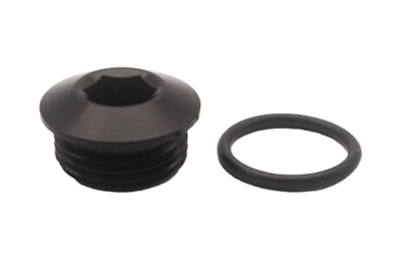 AN-08 Hex head plug med o-ring sort