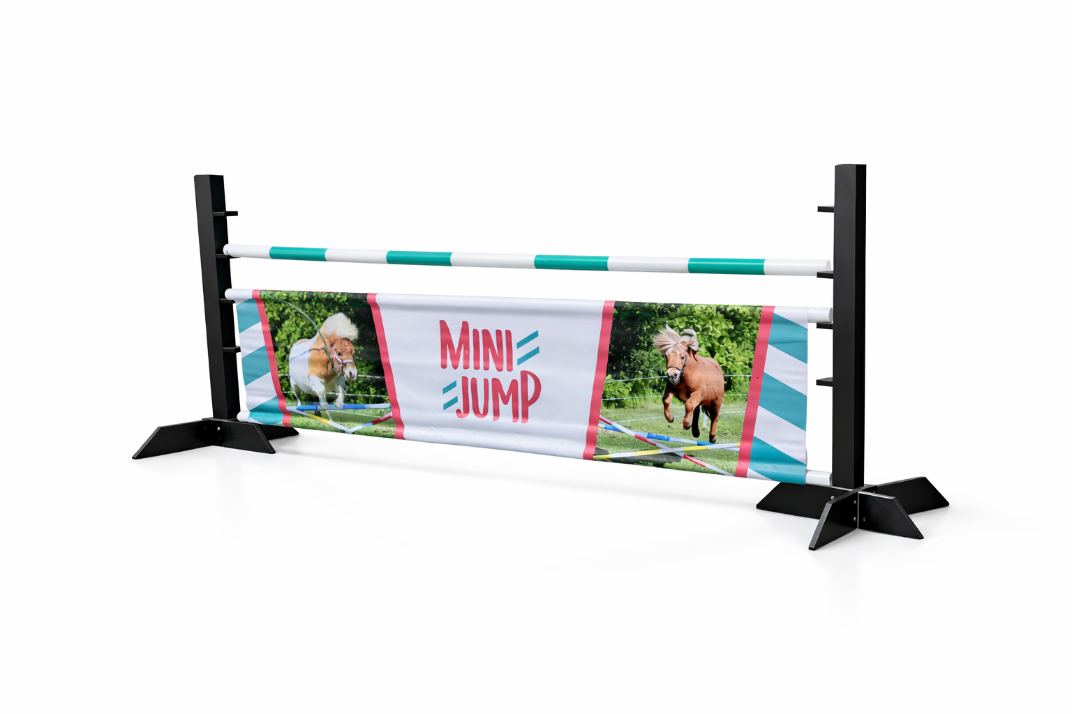 Mini Jump Hindernis x Djumpz Hindernisdoek – Complete set (2 staanders + 1 balk + doek)