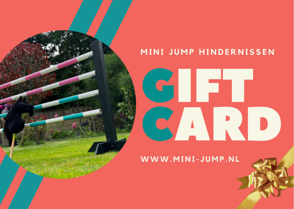 Mini Jump Cadeaubon €100 – Voor paardenfans, hobbyhorse-liefhebbers en hondenbaasjes