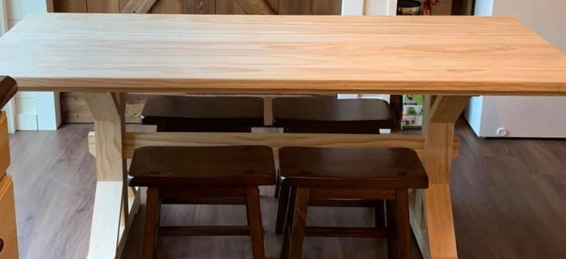 Farmhouse basic trestle table. Read Description!