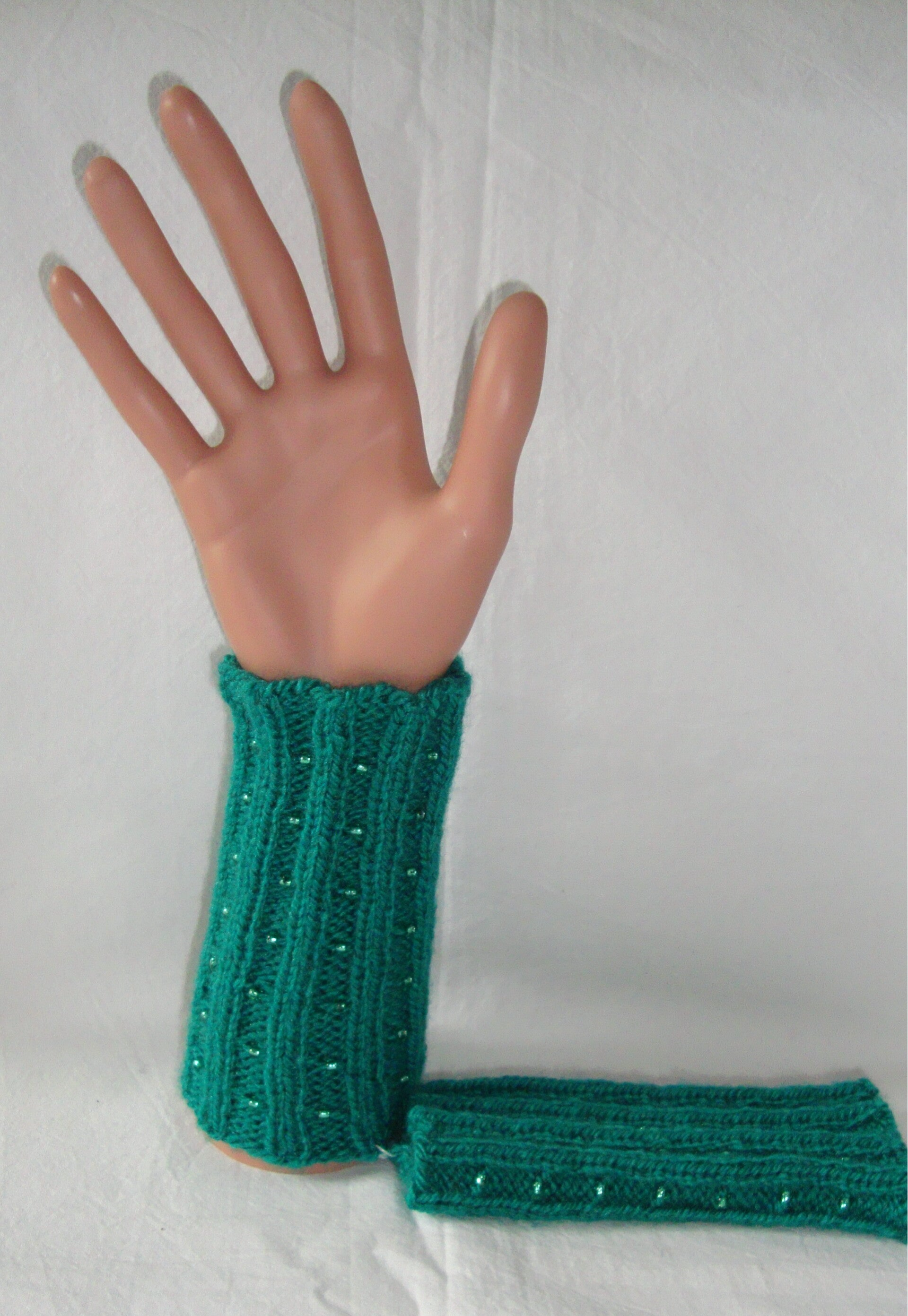 Pulswärmer Kurz mit Perlen