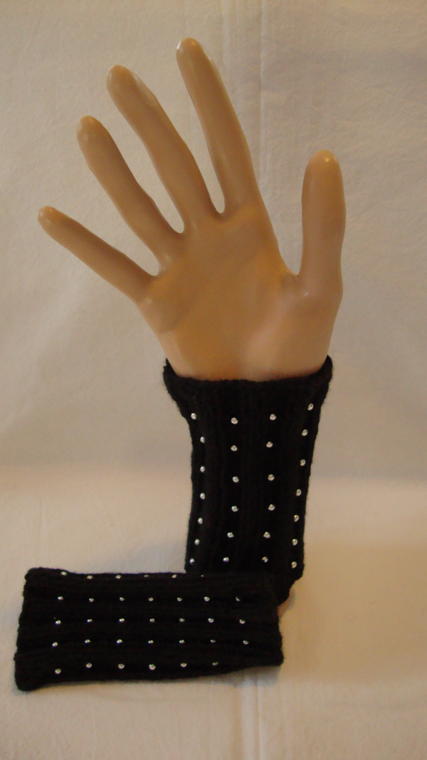 Pulswärmer Kurz mit Perlen