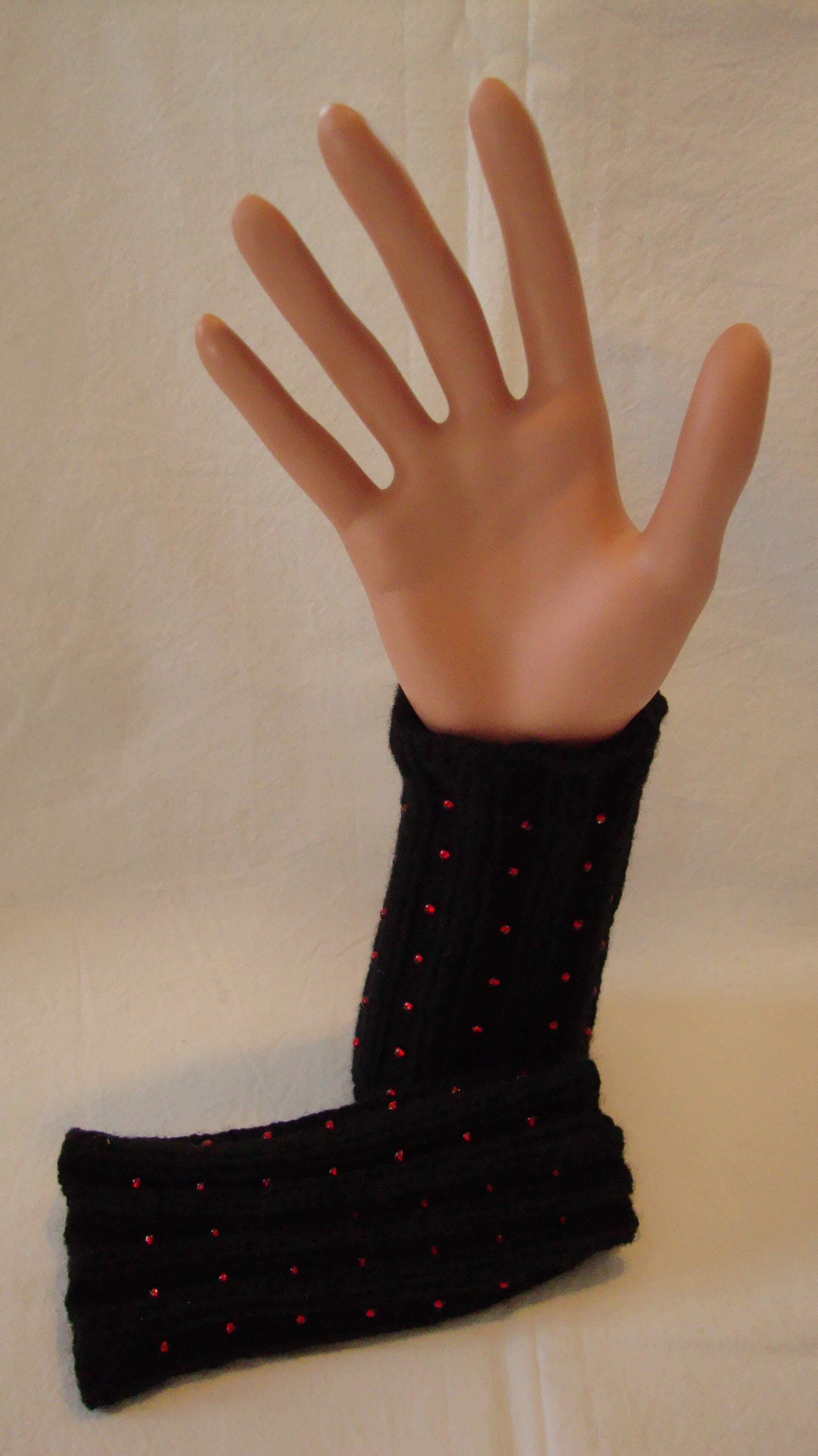 Pulswärmer Kurz mit Perlen