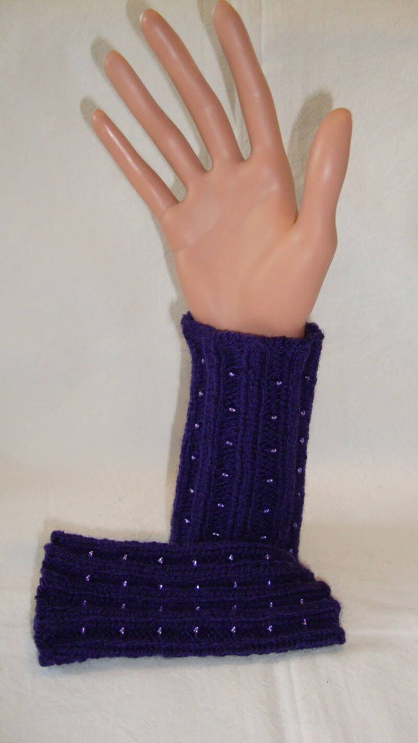 Pulswärmer Kurz mit Perlen