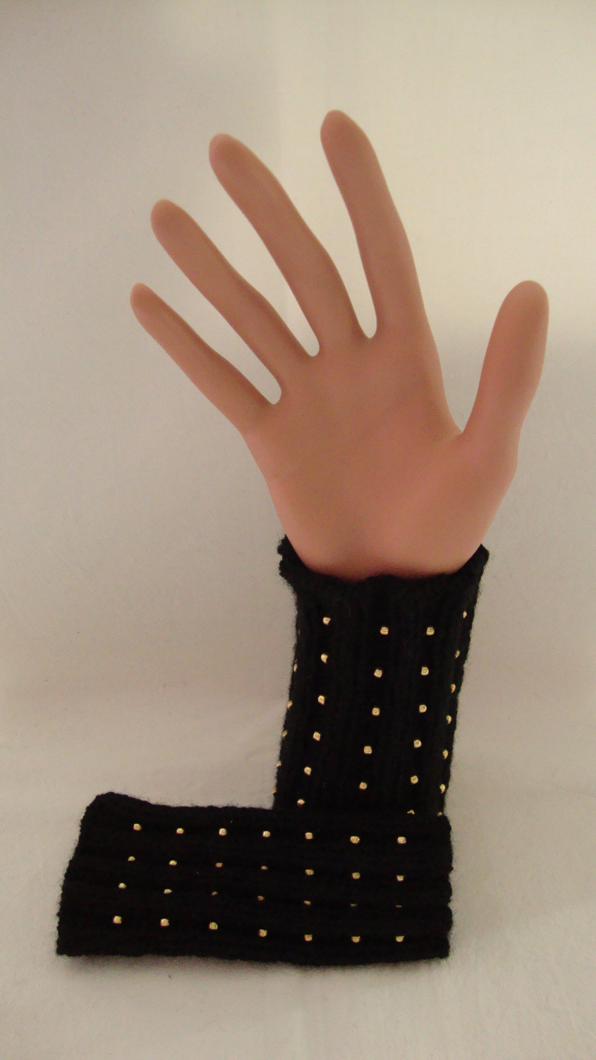 Pulswärmer Kurz mit Perlen