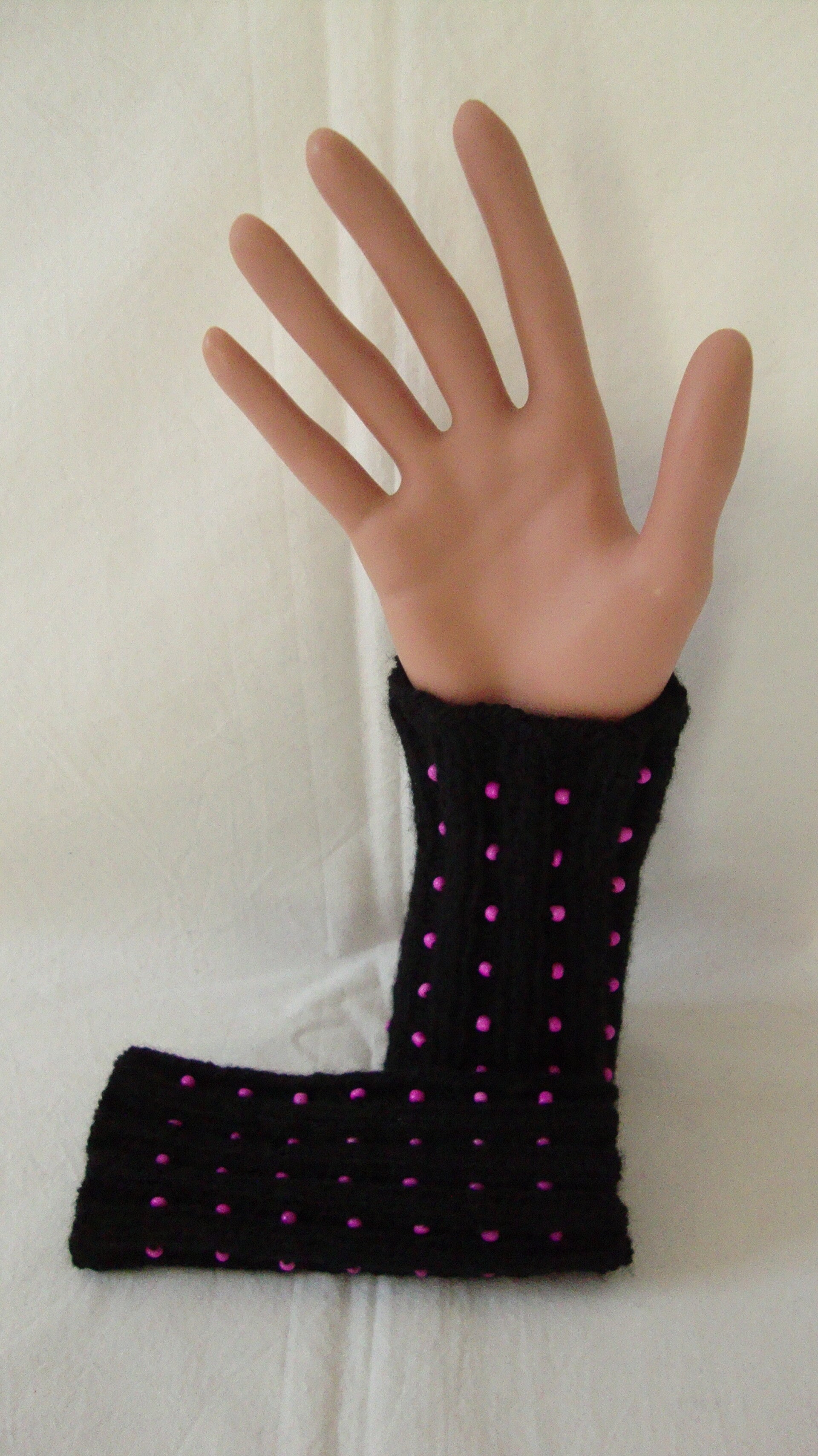 Pulswärmer Kurz mit Perlen