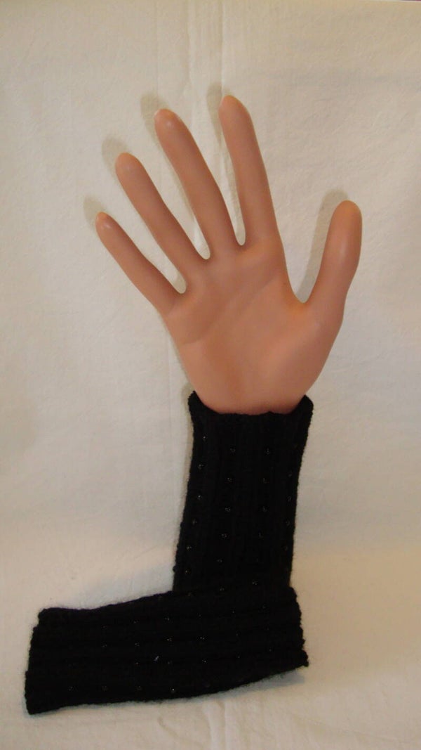 Pulswärmer Kurz mit Perlen