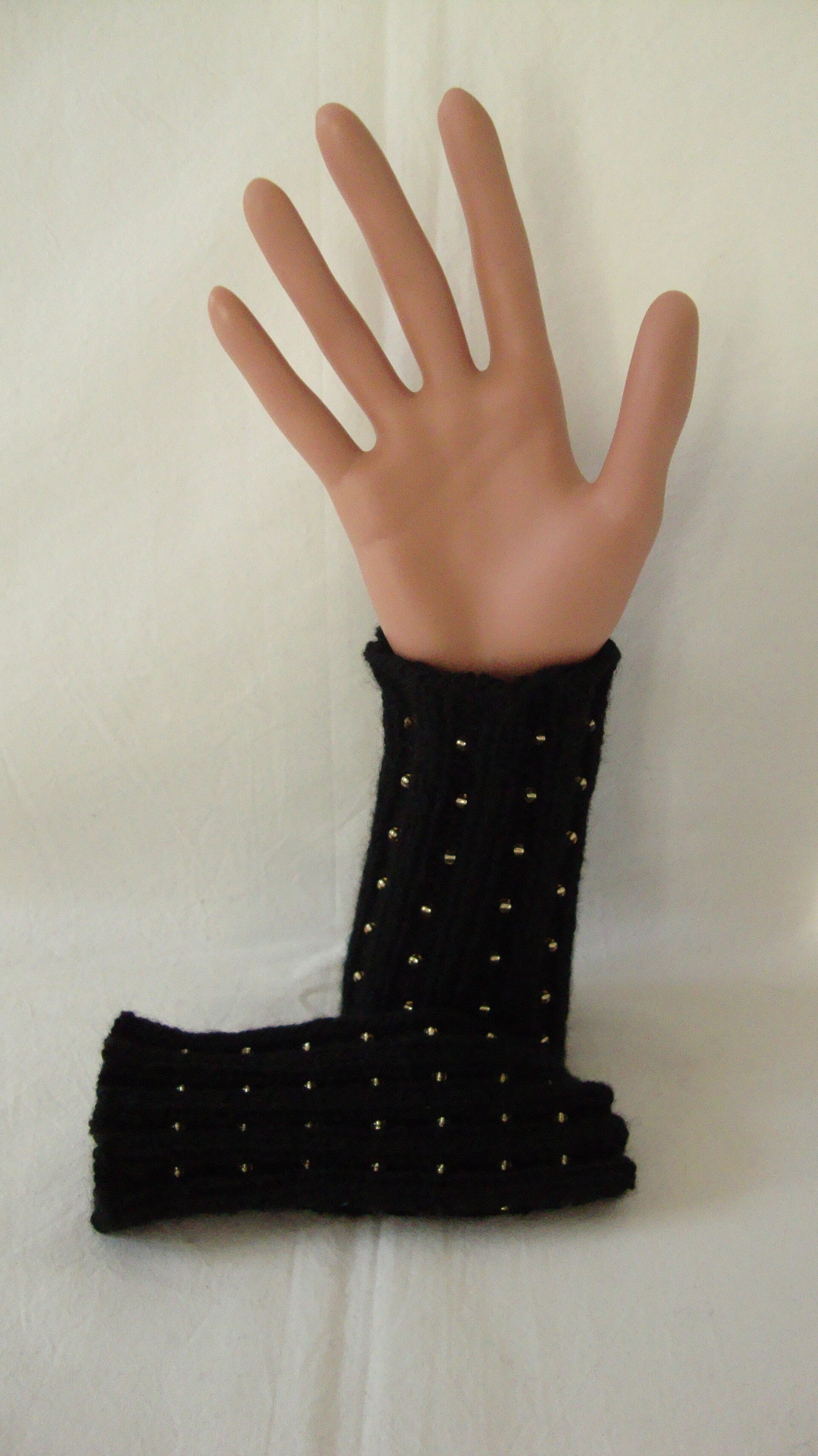 Pulswärmer Kurz mit Perlen