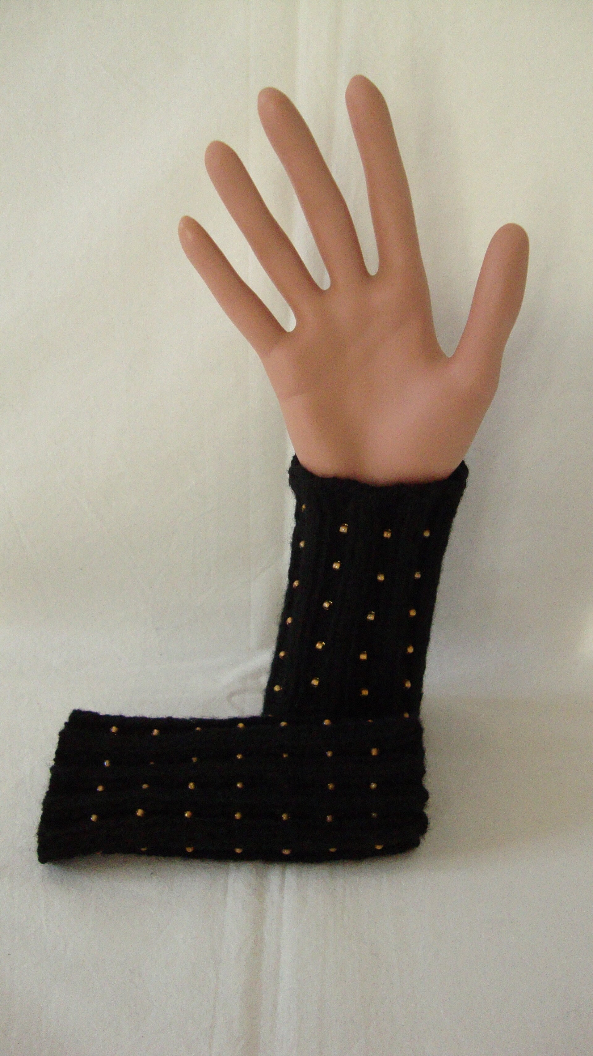 Pulswärmer Kurz mit Perlen