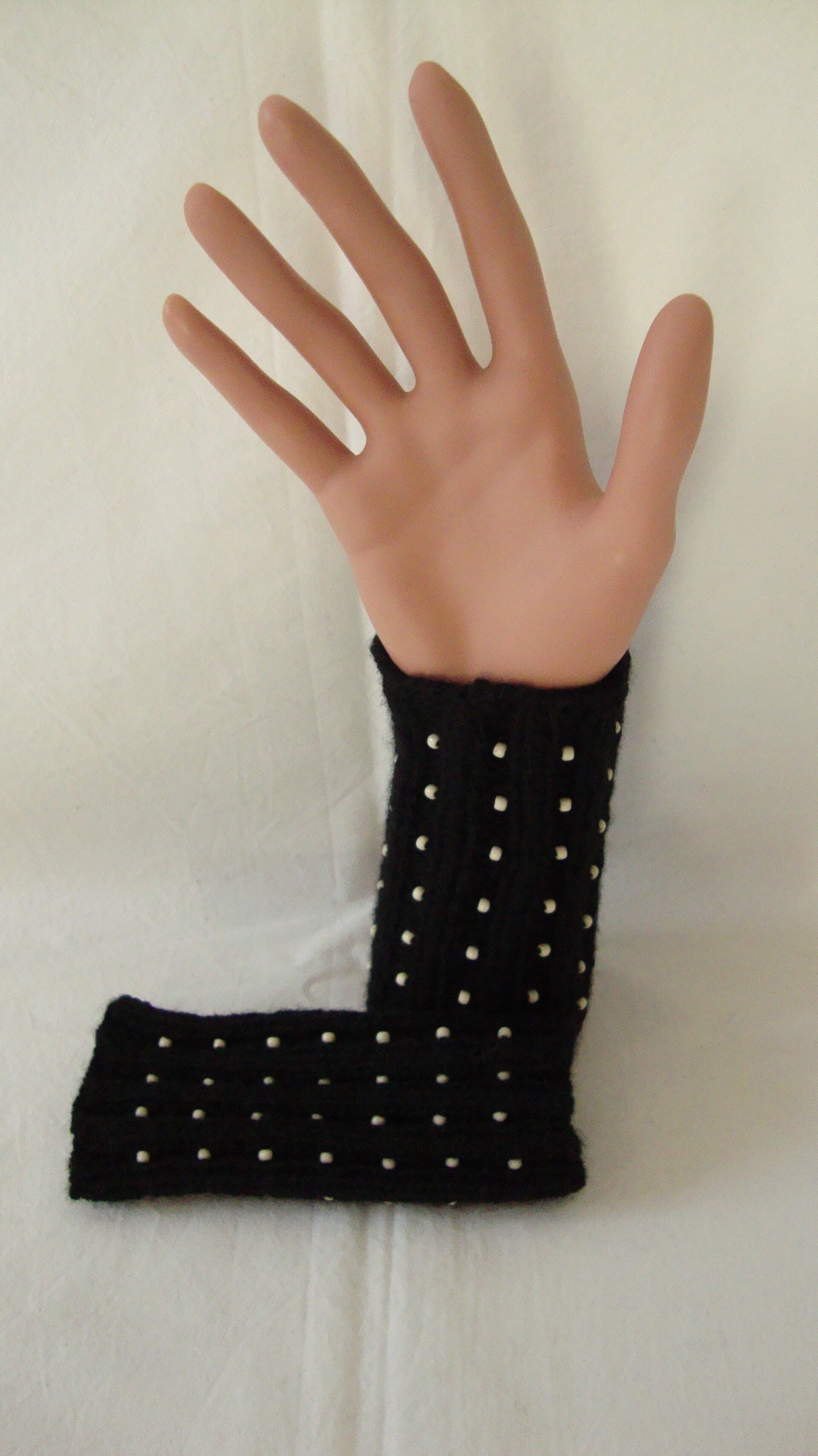 Pulswärmer Kurz mit Perlen