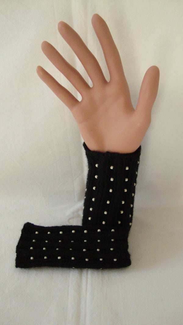 Pulswärmer Kurz mit Perlen