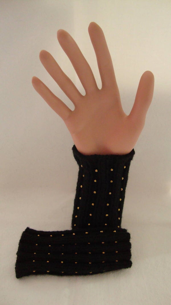 Pulswärmer Kurz mit Perlen