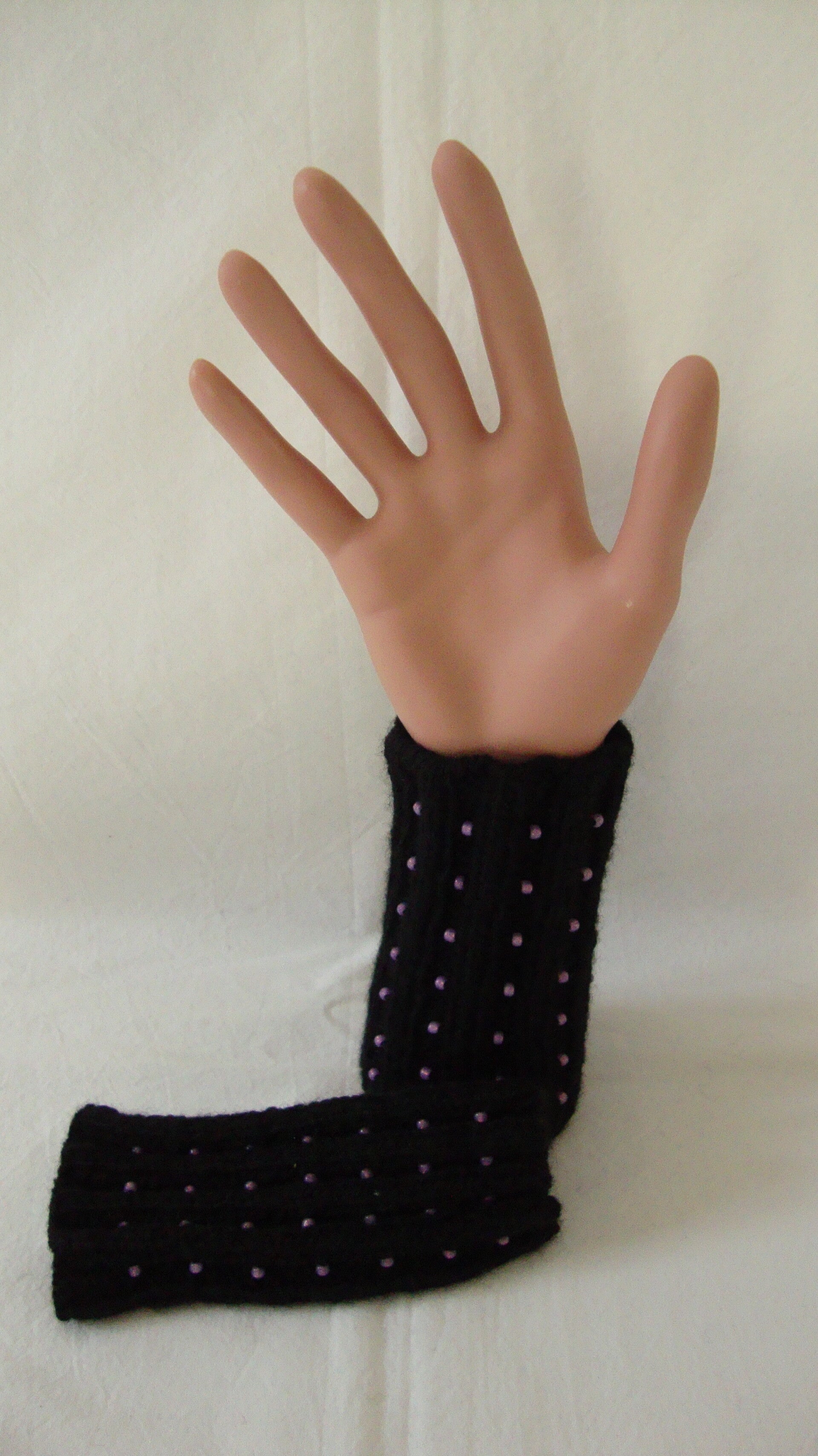 Pulswärmer Kurz mit Perlen