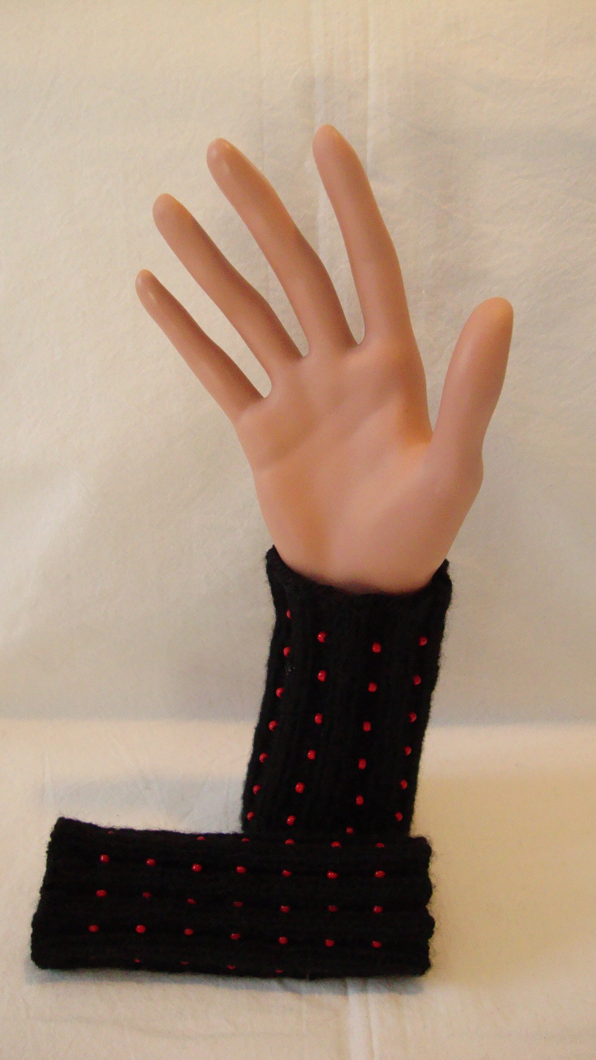 Pulswärmer Kurz mit Perlen