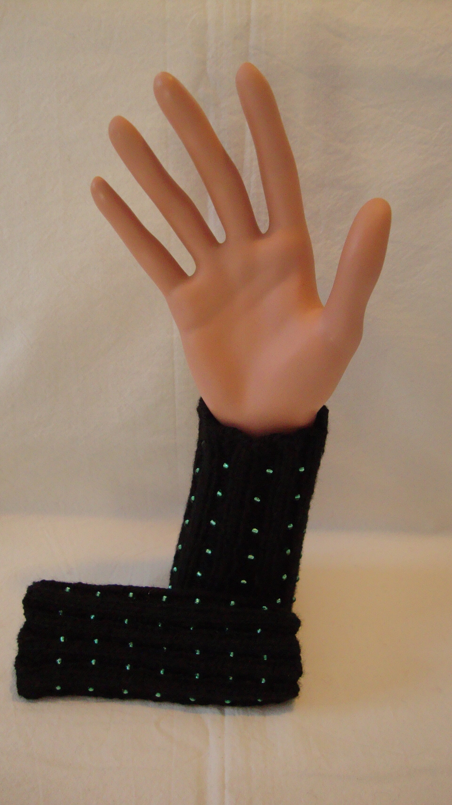 Pulswärmer Kurz mit Perlen