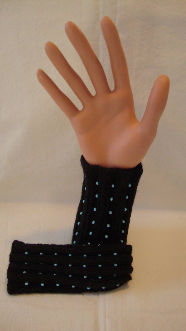 Pulswärmer Kurz mit Perlen