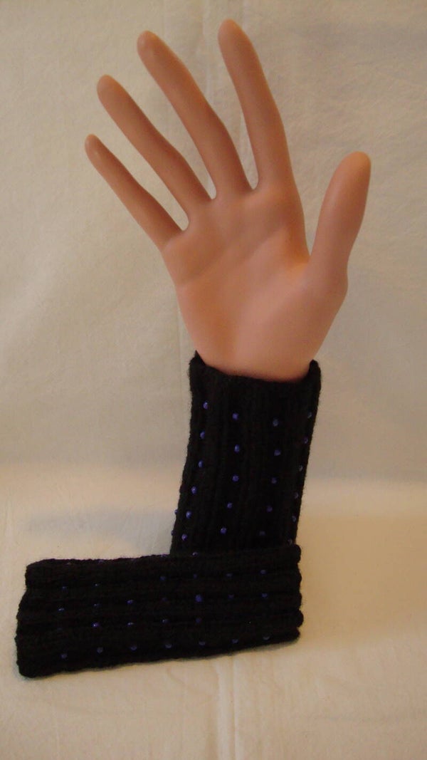 Pulswärmer Kurz mit Perlen