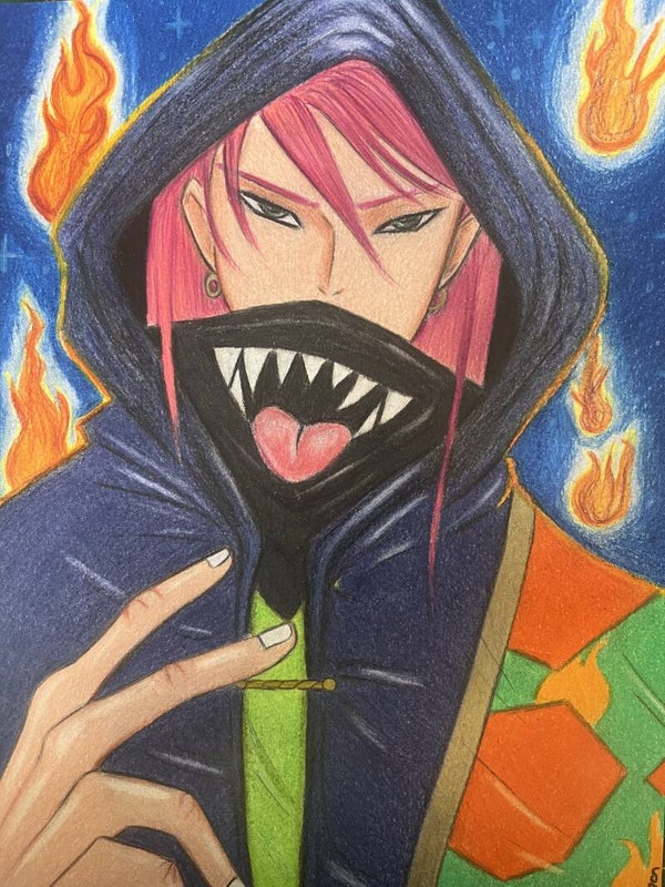 Homme au feu d'énergie