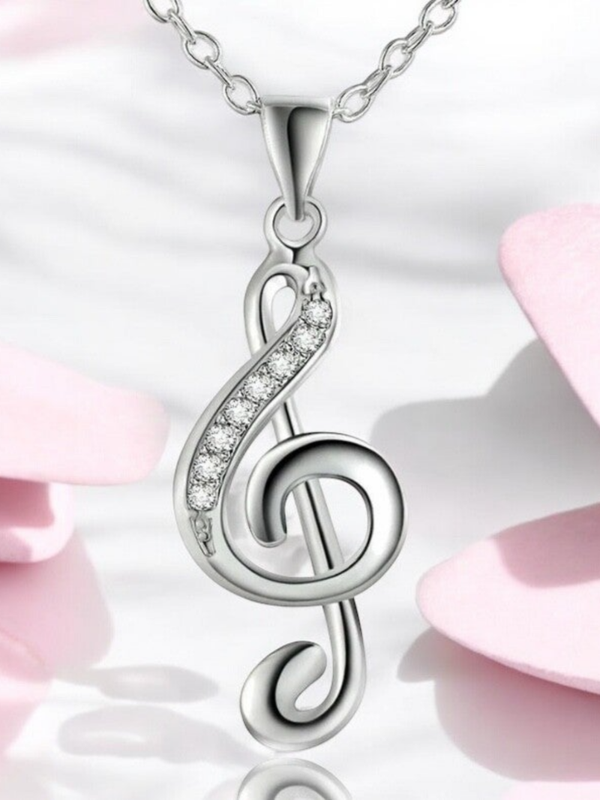 Halskette Notenschlüssel, 925 Silber Art. Sob 53