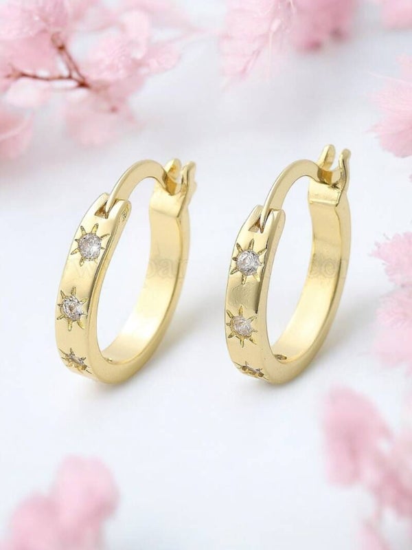 Kleine Star Ohrcreole gold Art. Pan