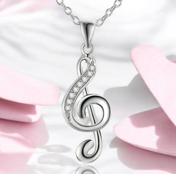 Halskette Notenschlüssel, 925 versilbert Art. Sob 53