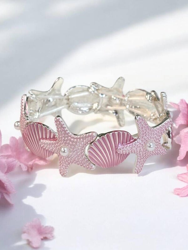 Armband rosa Seesterne