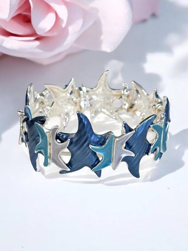 Armband blaue Seesterne