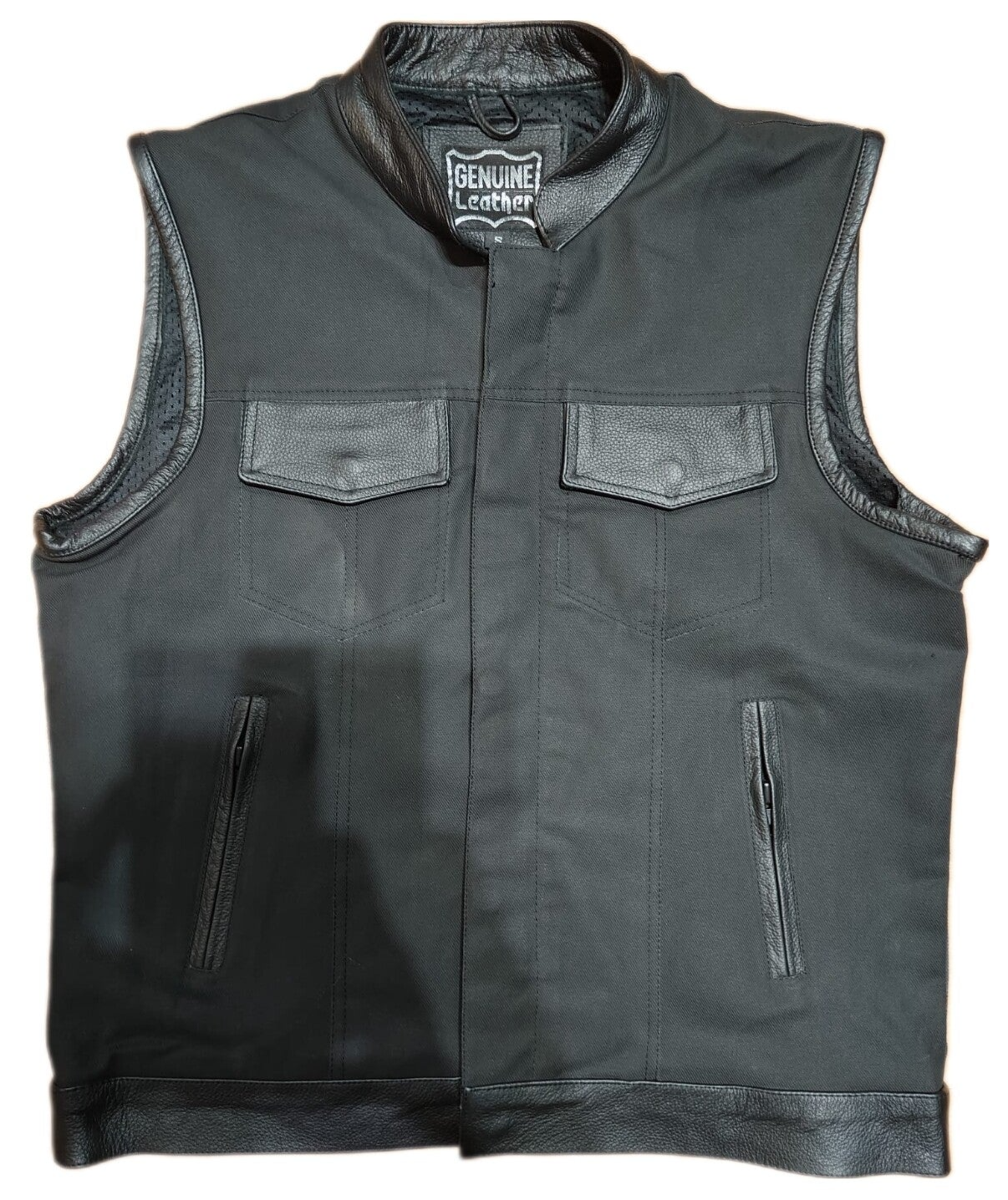 CHALECO DE HOMBRE TELA CON PIEL