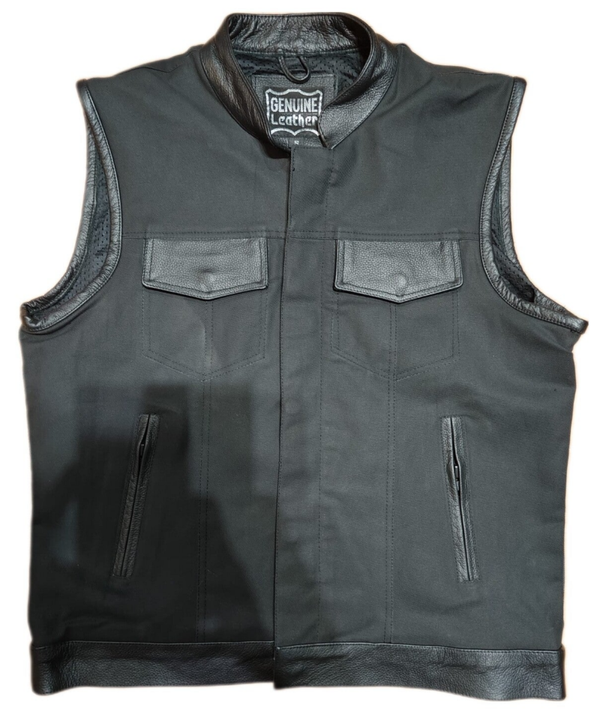 CHALECO DE HOMBRE TELA CON PIEL