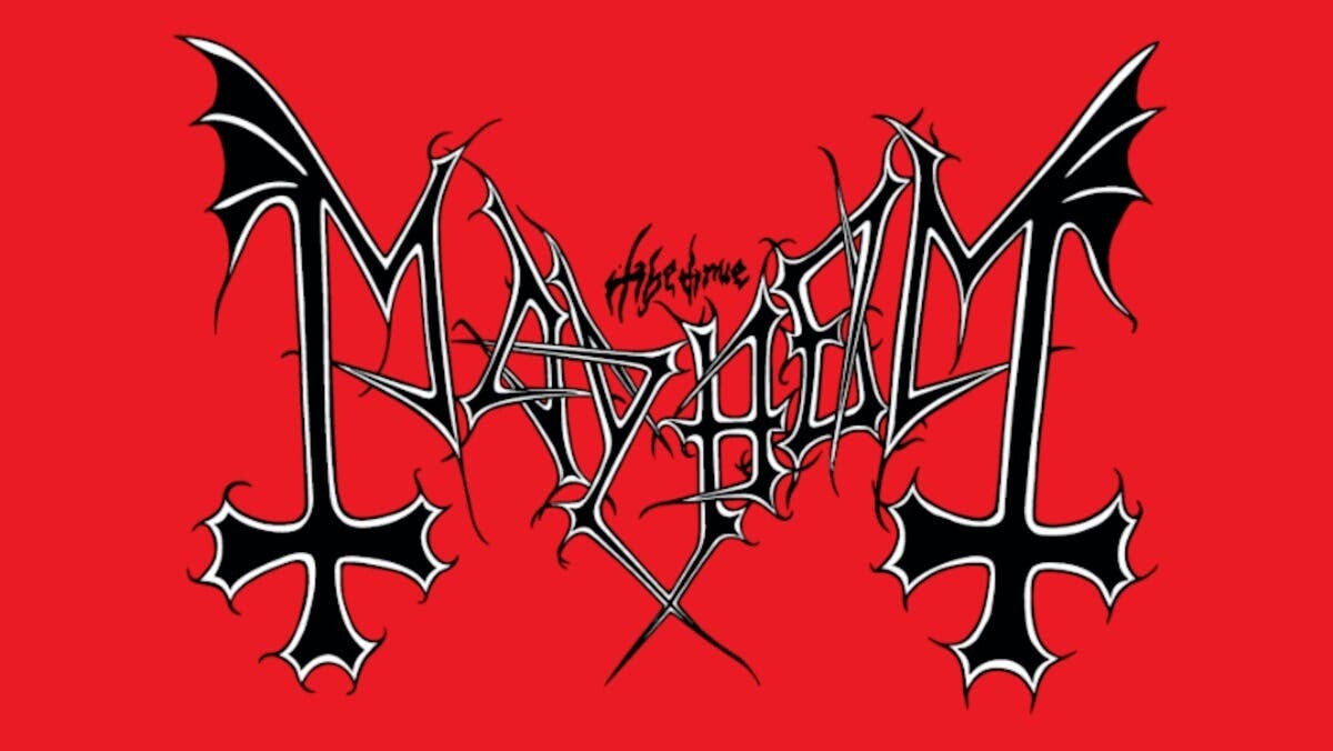 BANDERA MAYHEM LOGO ROJO