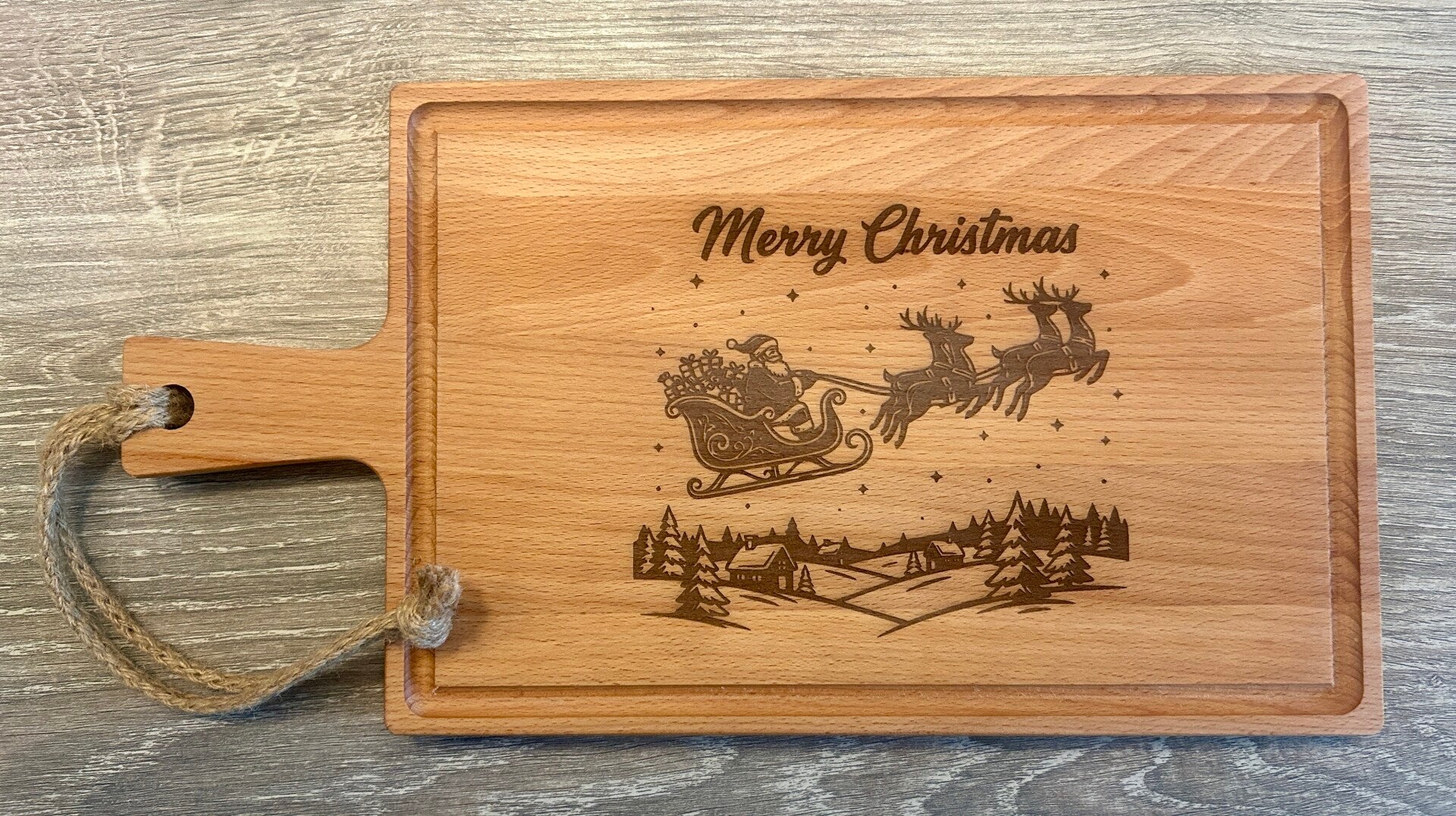 Premium Kerst Borrelplank Arreslee 38x20cm