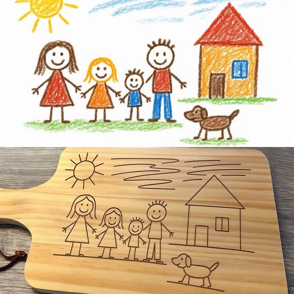 Kindertekening plank