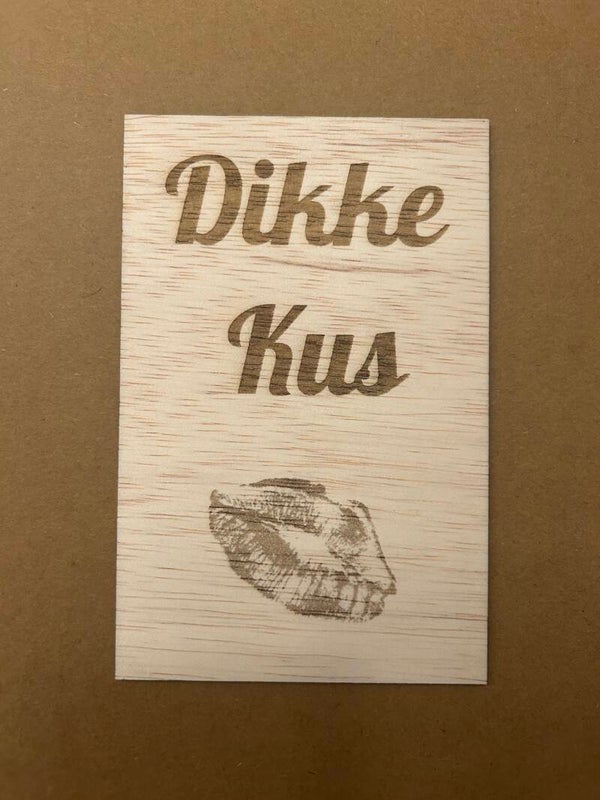 Houten Kaart - Dikke kus