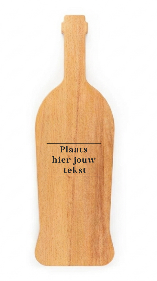 Gepersonaliseerde Borrelplank flesvorm 47x15cm