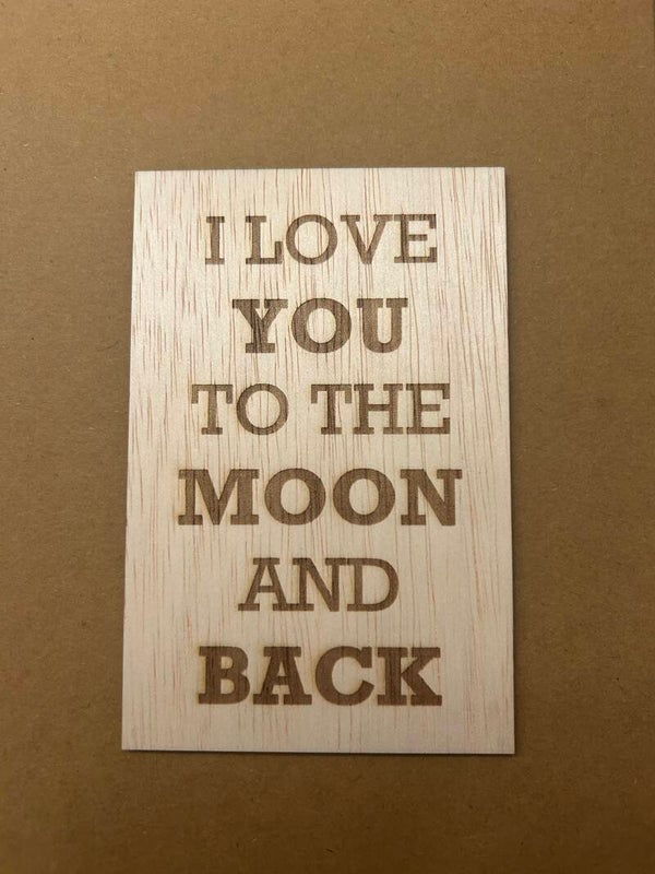 Houten Kaart - I love you to the moon and back