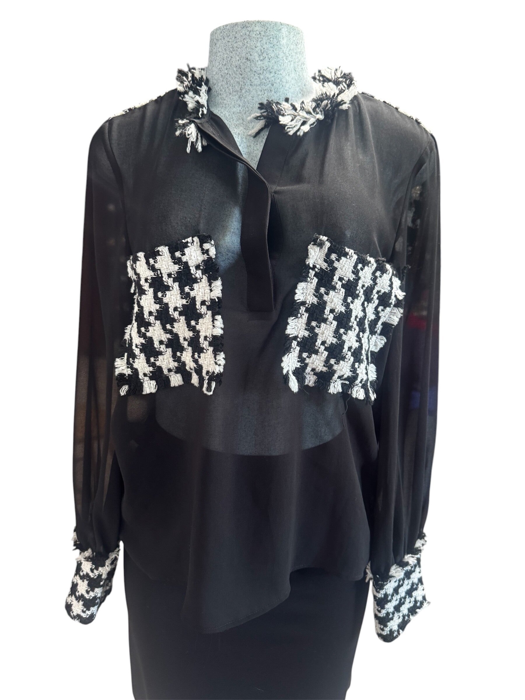 Chemisier Zara transparents et lainage-C101