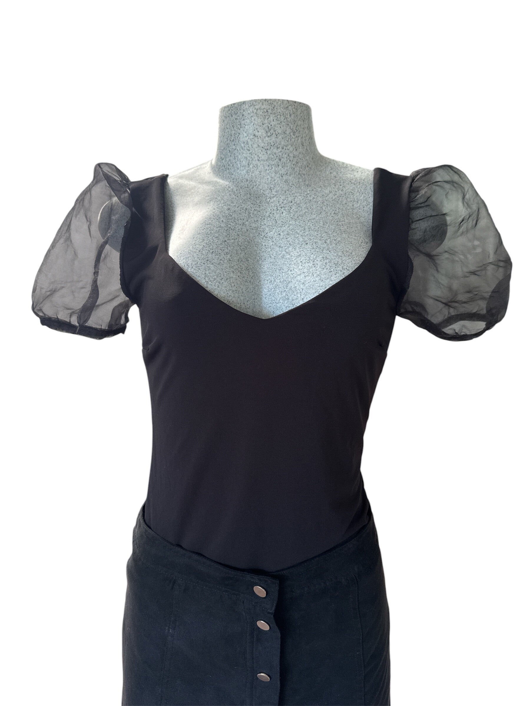 Body noir manches bouffantes-Dynamite-T101